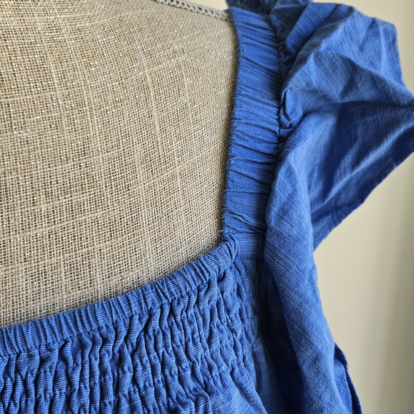 Lost In Lunar Chic Blue Ruffle Mini Dress - Picture 3 of 6